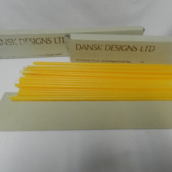 Vintage Dansk Designs 44 Taper Candles Mid Century Modern Hand Dipped 15" Yellow - Picture 5 of 8